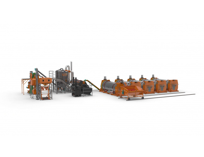 Linie procesare gunoi grajd 10-12 tone/zi – granule îngrășământ 500–600 kg/ora