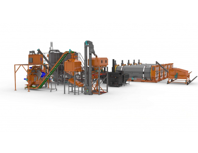 Linie procesare gunoi grajd 10-12 tone/zi – granule îngrășământ 500–600 kg/ora