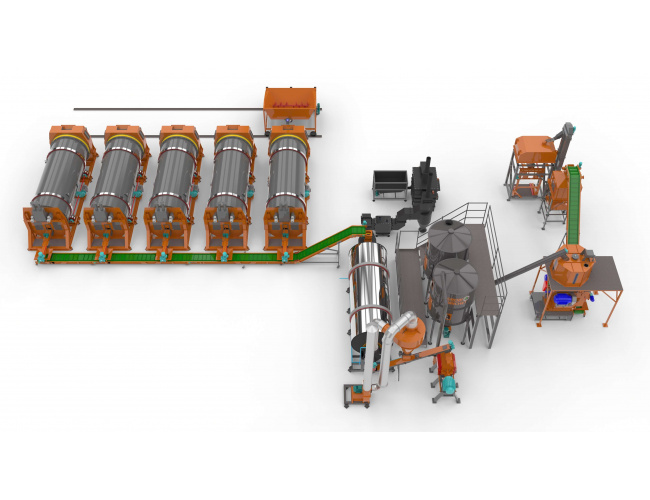 Linie procesare gunoi grajd 10-12 tone/zi – granule îngrășământ 500–600 kg/ora
