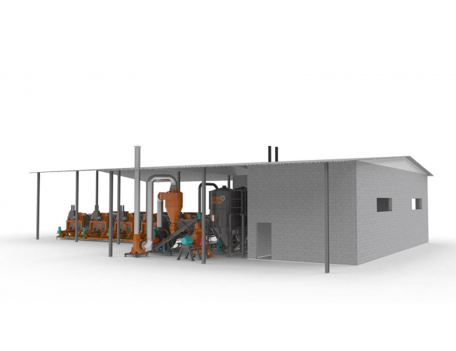 Linie procesare gunoi grajd 10-12 tone/zi – granule îngrășământ 500–600 kg/ora